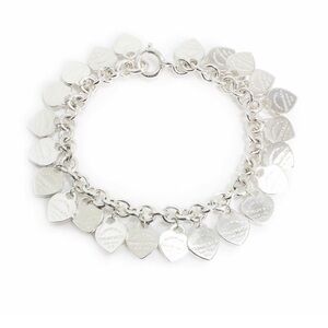 Tiffany Sterling, silver multi heart charm bracelet